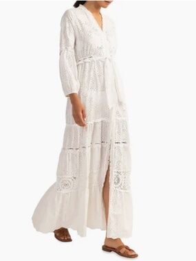Shoshanna Santorini Eyelet Tiered Maxi Dress